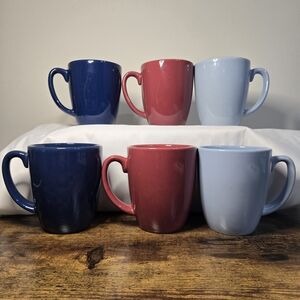 Corelle Stonewear Set of 6 Colorful Ceramic Mugs